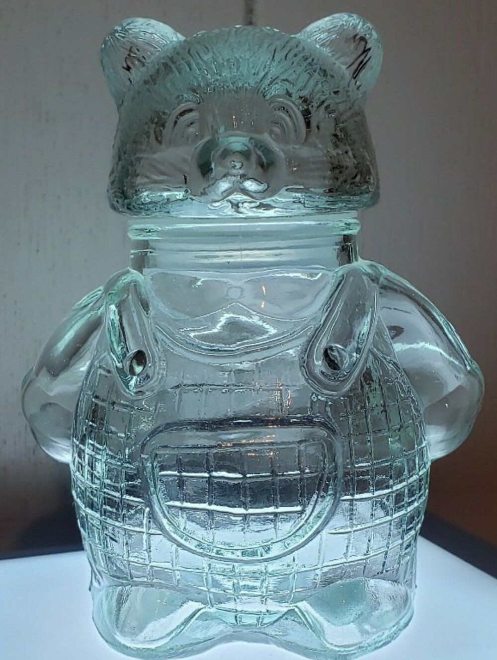 Vintage Glass Bear, Lidded Jar